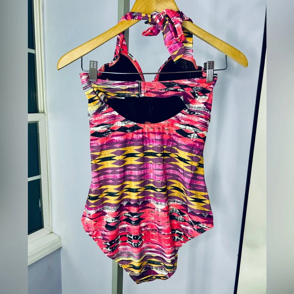 EUC Swimsuits for All / TropiCulture one piece swimsuit with halter neck tie 16